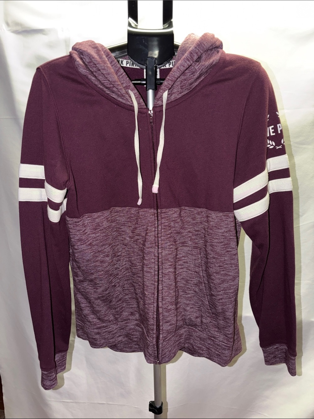 PINK Victoria's Secret Plum Two-Tone Zip-Up Hoodie
